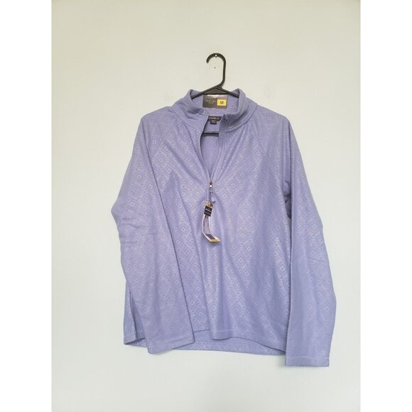Eddie Bauer Tops - Eddie Bauer Womens M Sweatshirt Polar Fleece 1/4 Zip Lgt Blue Activewear NWT